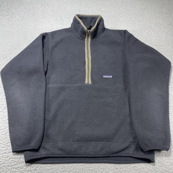 Vintage Patagonia Synchilla Marsupial Pullover Fleece Jacket Men's Small Grey